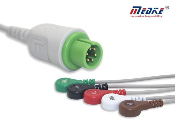 Non Sterile Round 6pin MB Straight CD2000 5 Lead Ecg Cable