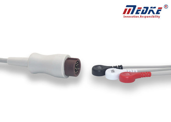 Flexible 12pin 3 Leadwires Compatible  Biolight ECG Patient Cable