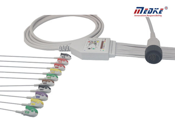 ISO13485 Kenz Compatible Defibrillators EKG Machine Cable