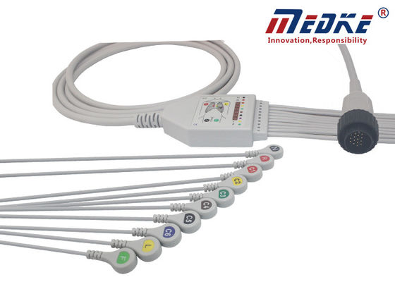 Fixed Snap 12 Leadwires PC-104 Kenz EKG Machine Cable
