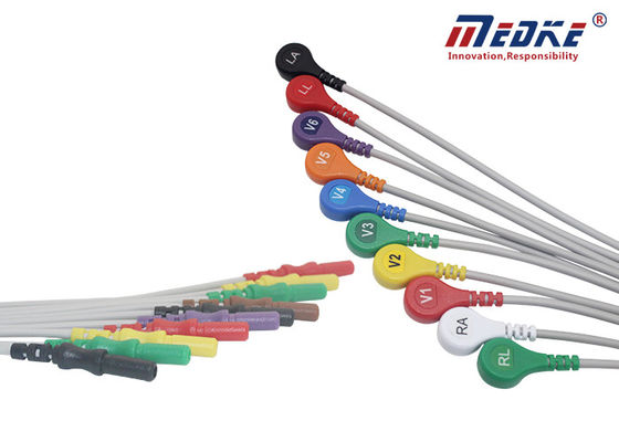 10 Leads Din 1.5 AHA Holter Recorder ECG Cable Leadwire 1m