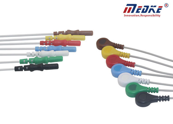 7 Lead Snap TPU Jacket AHA 1m Holter Recorder ECG Cable
