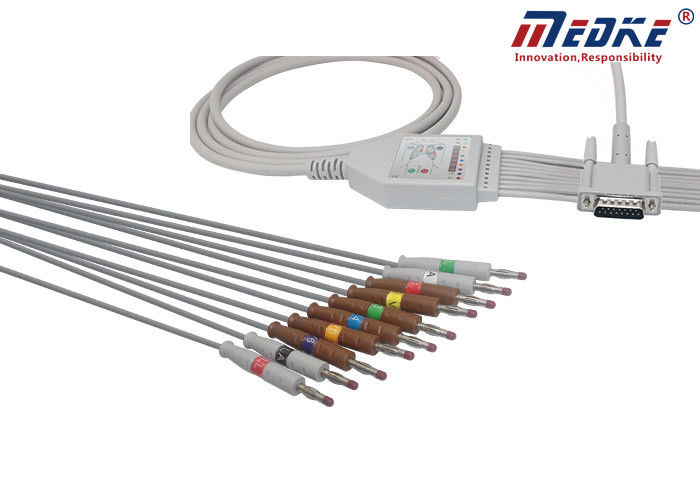 one piece type HP EKG Cable with 10 Leadwires AHA Banana M3702C