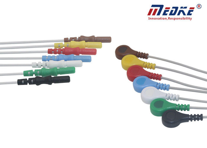 7 Lead Snap TPU Jacket AHA 1m Holter Recorder ECG Cable